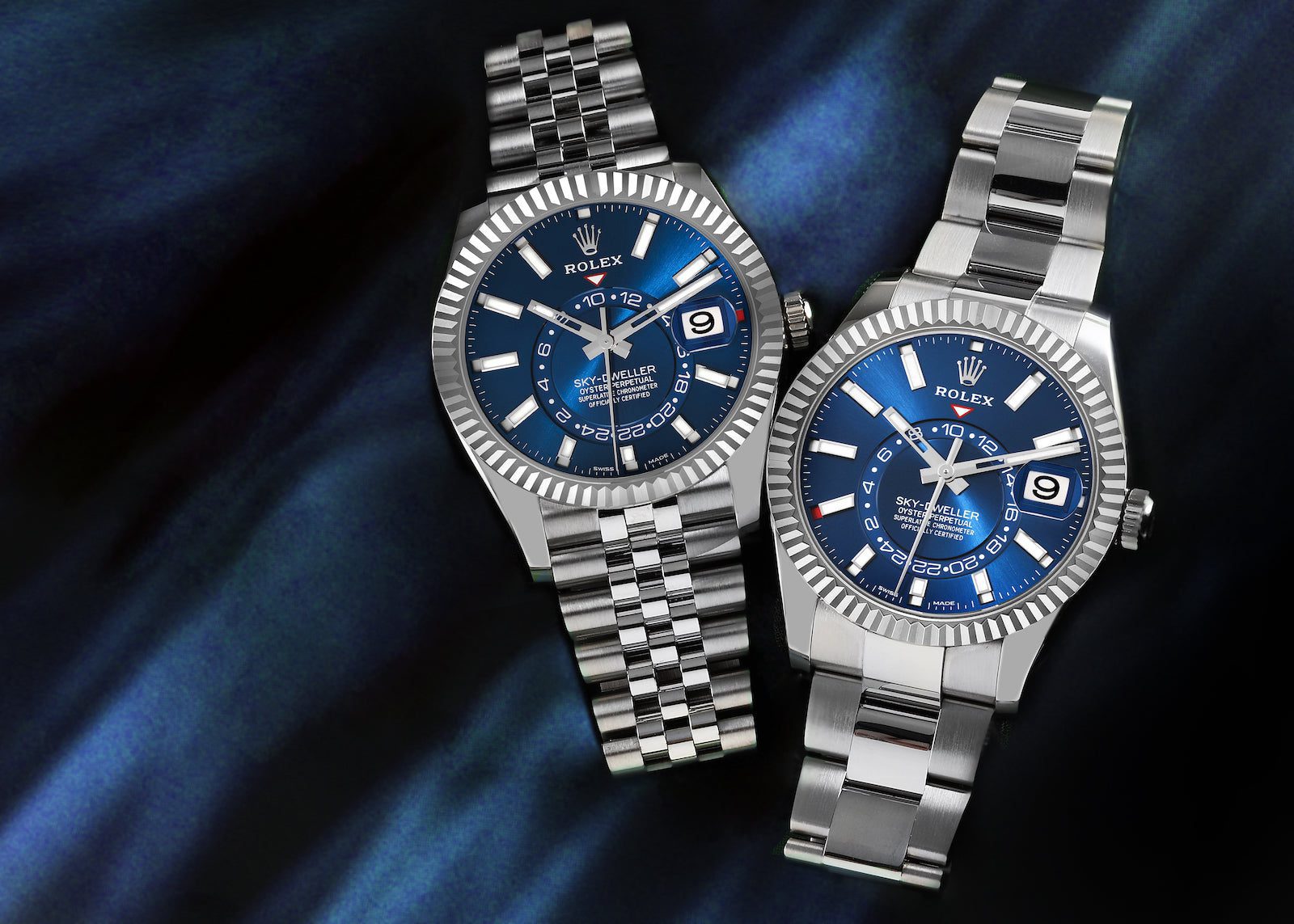 Rolex Sky Dweller Blue Dial Steel White Gold Watch 326934