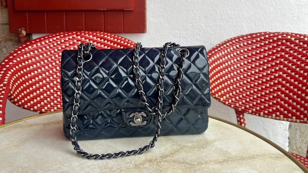 Dark blue Chanel flap bag