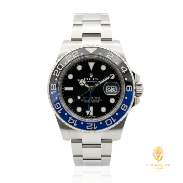 Rolex GMT-Master II 116710BLNR with a blue and black Batman bezel
