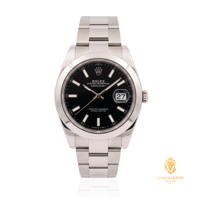 Rolex Datejust 41 126300 in steel with a black dial and smooth bezel