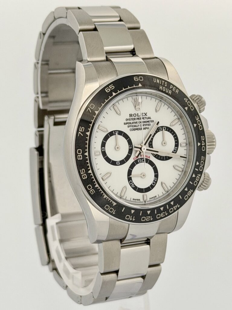 Rolex Daytona 126500LN with a white dial, further view