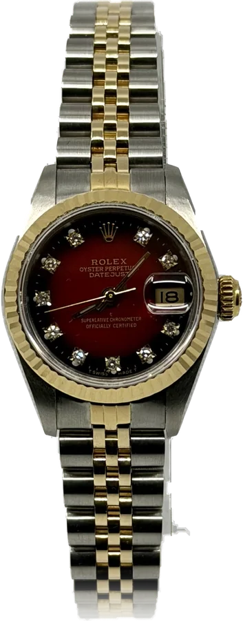 Rolex Datejust, Red dial, Steel And Gold