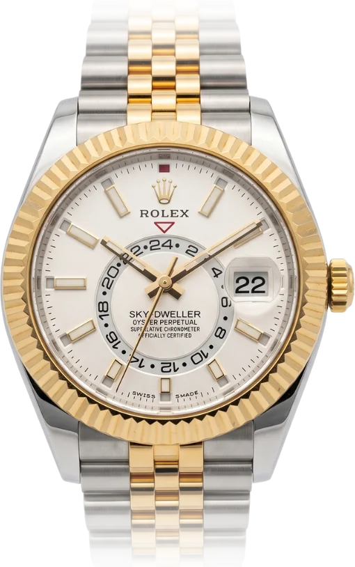 Rolex Sky-Dweller, White dial, Steel & Yellow Gold