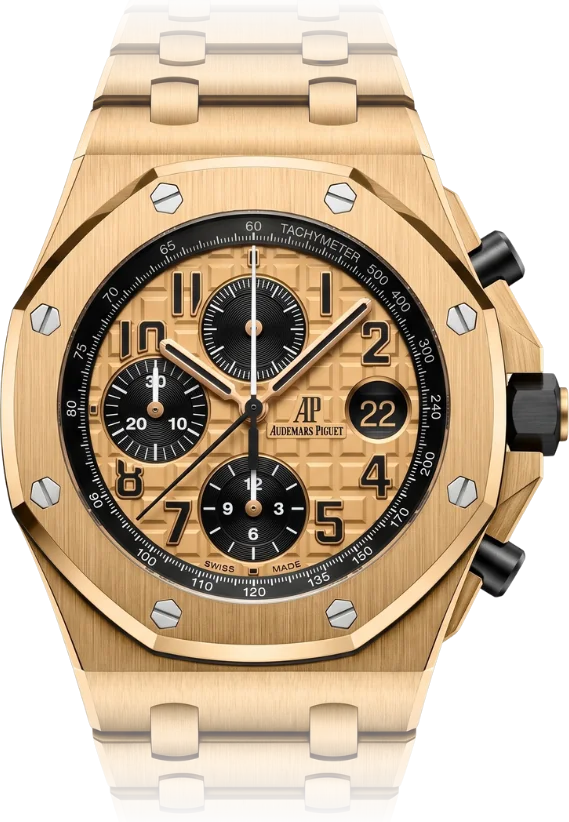 Audemars Piguet Royal Oak Offshore, Champagne Méga Tapisserie dial, Rose Gold
