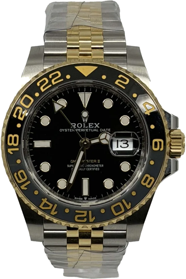 Rolex GMT-Master II, Black dial, Steel And Gold