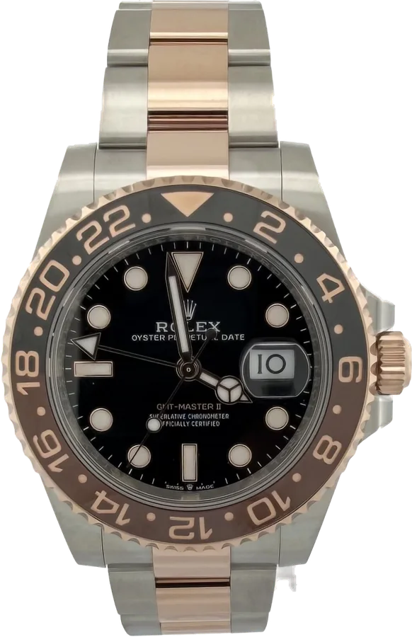 Rolex GMT-Master II, Black dial, Steel & Rose Gold