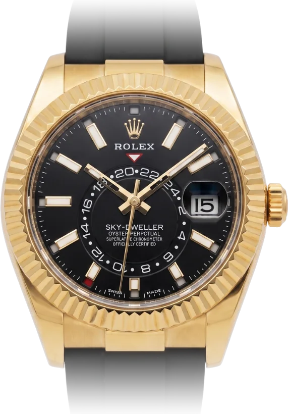 Rolex Sky-Dweller, Black dial, Yellow Gold