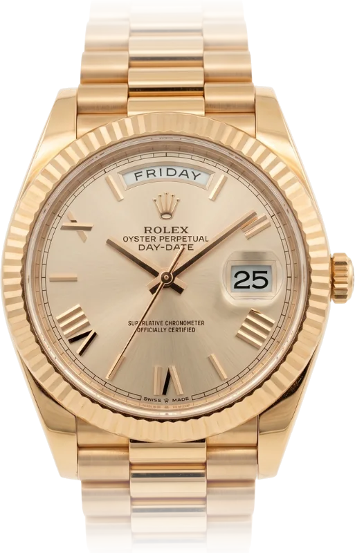 Rolex Day-Date, Sundust Roman dial, Rose Gold