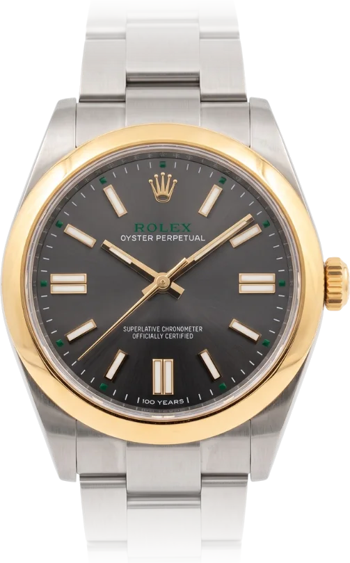 Rolex Oyster Perpetual, Grey dial, Two Tone