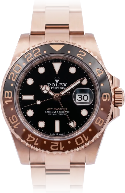 Rolex GMT-Master II, Black dial, Rose Gold